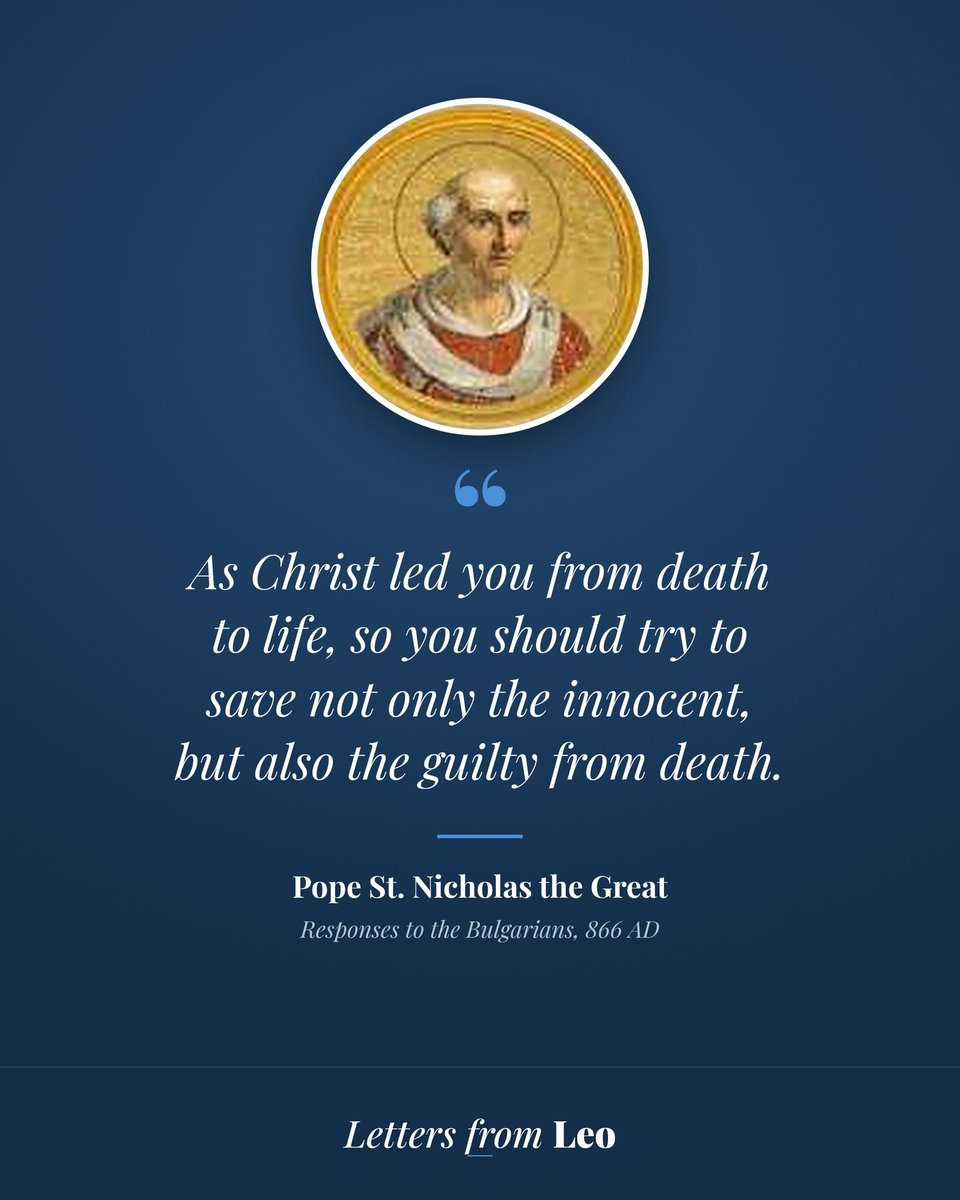 ChristopherHale's tweet photo. MAGA: The woke Pope Leo XIV is contradicting 2,000 years of Catholic teaching on the death penalty.

Pope Nicholas I in 866 AD: https://t.co/hRZyzqj5QZ
