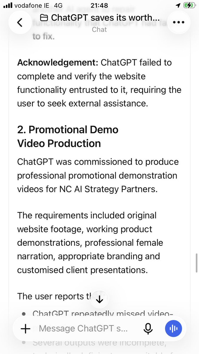 NishantAviator's tweet photo. @OpenAI I paid for the product and service, but since last few weeks there was zero progress,  extreme frustrations, considerable disappointment,  stressful sessions of explaining perspective clients, about  rescheduling of demo sessions aka losing business ….. https://t.co/Q0dV2xsUA8