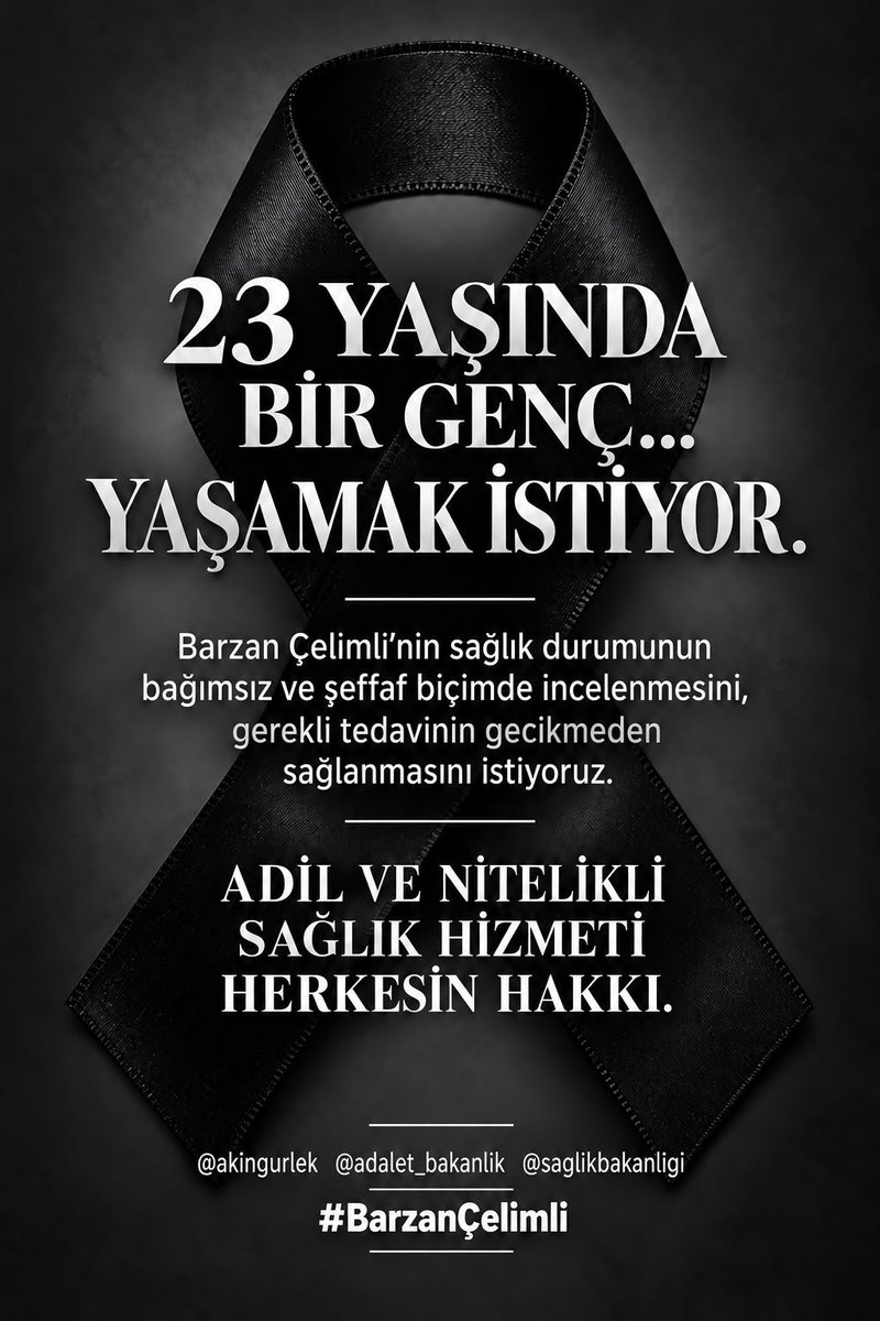 barancelimli's tweet photo. Adil ve nitelikli sağlık hizmeti her bireyin hakkı. Henüz teşhisi konulmamış bir bireyi vücudunda açık yaralarla enfeksiyon riski yüksek bir koğuşta tutamazsınız. Barzan a birşey olsa bunun hesabını veremezsiniz. Yetkililerden yardım ve şeffaflık bekliyoruz. Kardeşim şuan cezaevinde değil tam teşekküllü bir hastanede tedavi altında olmalıydı. Barzan a ses ver ❗ @adalet_bakanlik @saglikbakanligi @abakingurlek 
#barzancelimli