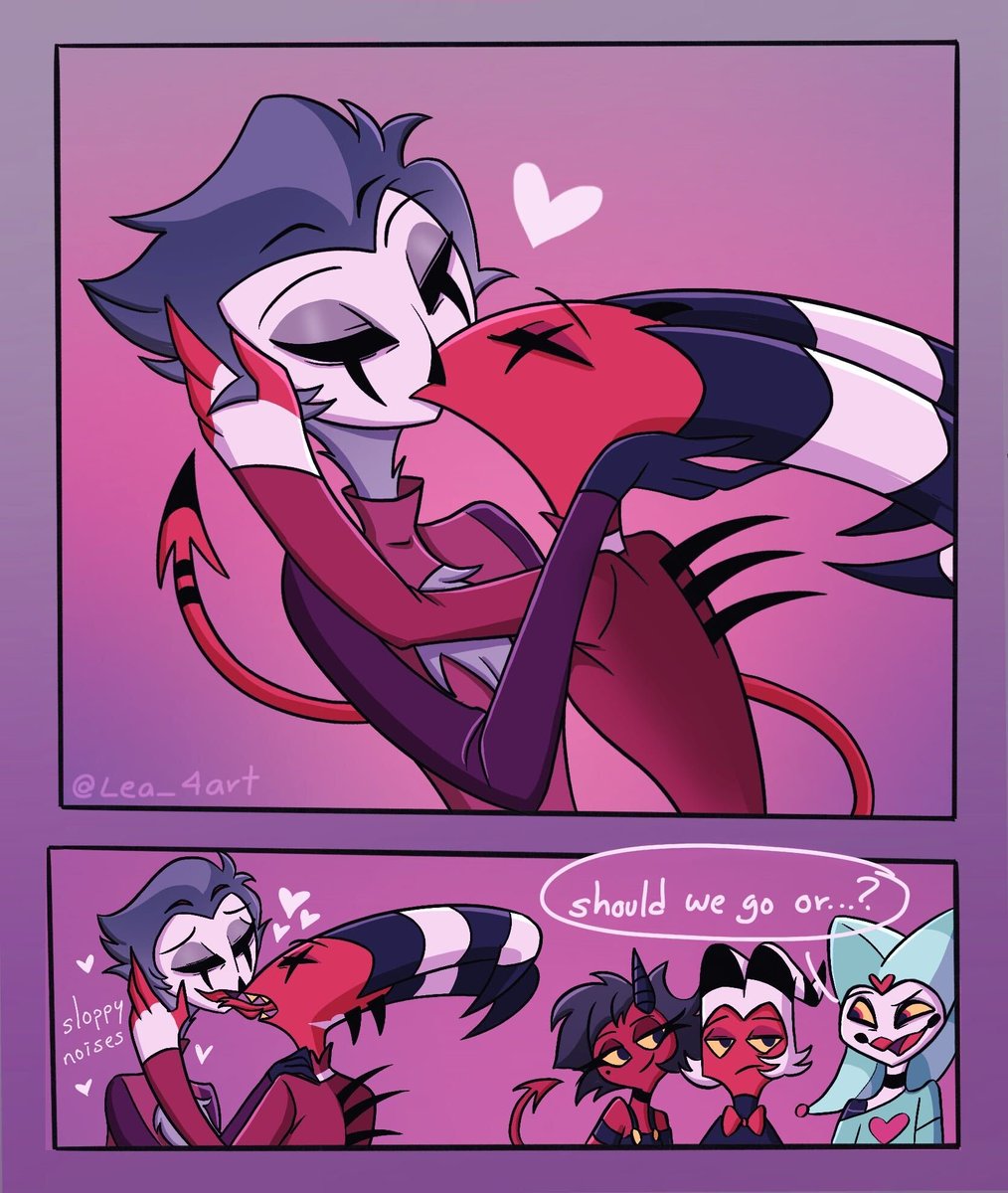 Lea_4art's tweet photo. For the last day of #StolitzKissWeek 🦉🦎
Combined Dare and Shut Up prompts for this one 🤍
#HelluvaBoss #Stolitz https://t.co/nRmGpCXQuh