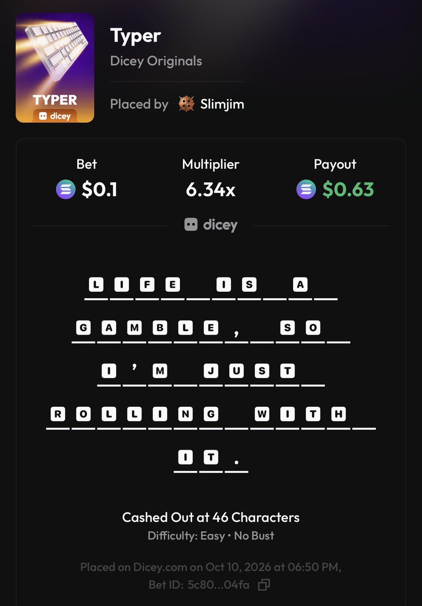 Moon_in_sight's tweet photo. It is with great pleasure that I unveil this masterpieces that even Shakespeare himself couldnโt think of before he passed away, here are my attempts on the new @DiceyHQ original Game Typer #PlayTYPER https://t.co/6I9iX7vxXs