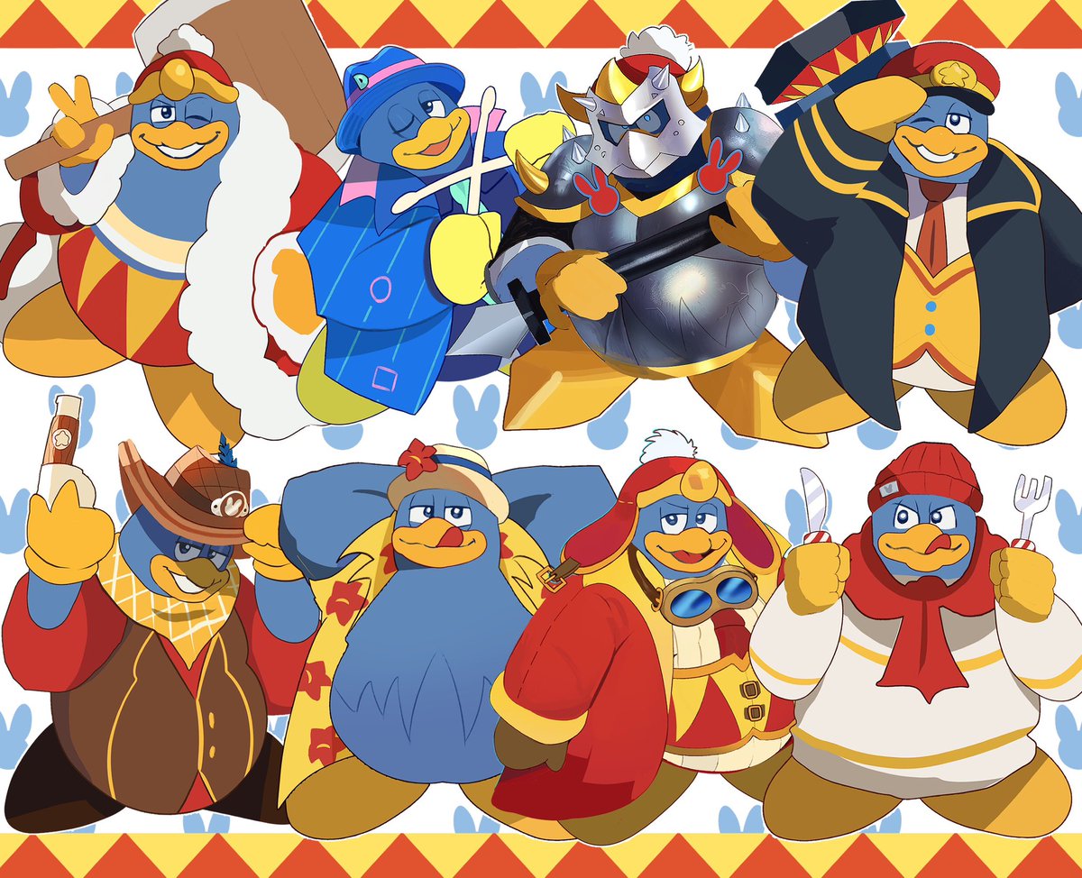 greenroze2's tweet photo. King Dedede in different outfits ✌️🐧 https://t.co/QvA6U9v0Gw