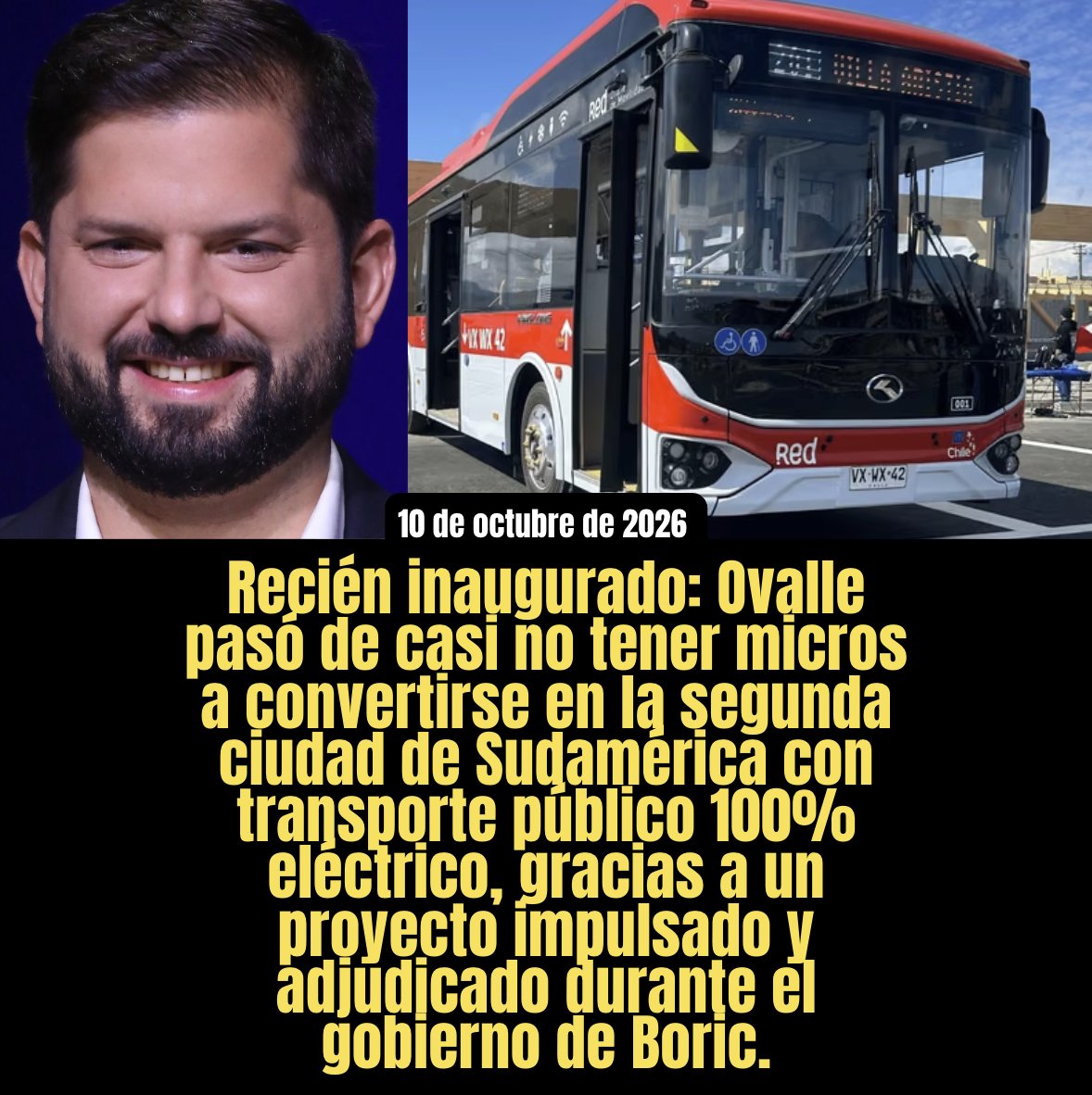 Radar_C_L's tweet photo. Legado de Boric: Ovalle estrena buses eléctricos https://t.co/g8OJq0HpiJ