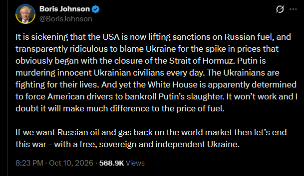 a8drewson's tweet photo. @realDonaldTrump Not often I agree with Boris Johnson but a scumbag like #Trump makes Johnson sound like a statesman https://t.co/zrWk5Zulox