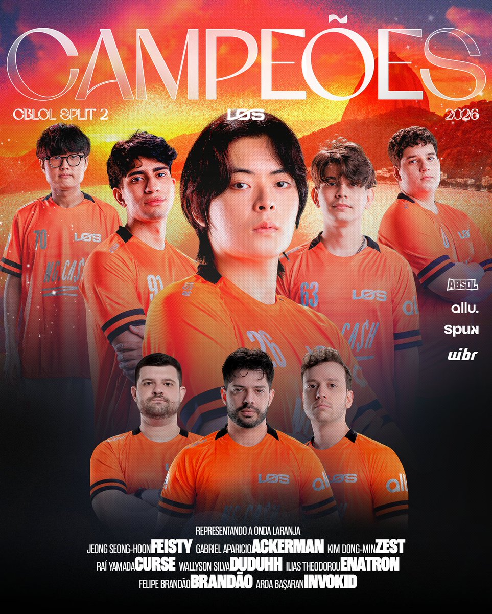 losgrandesgg's tweet photo. SOMOS OS MELHORES DO BRASIL 🏆

Com muita emoção até o final da série, a sua 🫵 LOS se consagrou A GRANDE CAMPEÃ DO CBLOL 2026 SPLIT 2 🧡🌊

Vamos representar o Brasil e a Onda Laranja na fase suíça do WORLDS! 🇧🇷🌍

Parabéns meninos @Duduhhlol1, @Zestlol03, @Ackerman_sup, @feisty_lol, @Curselol11, @Invokid_lol, @LoLEnatron, @brandaolol1, @Nekigg, @BrunoGarciaPsi, @YarietLoL e a todo mundo que fez parte disso!

UM POR TODOS, TODOS POR #goLOS ATÉ O FIM 😭🧡