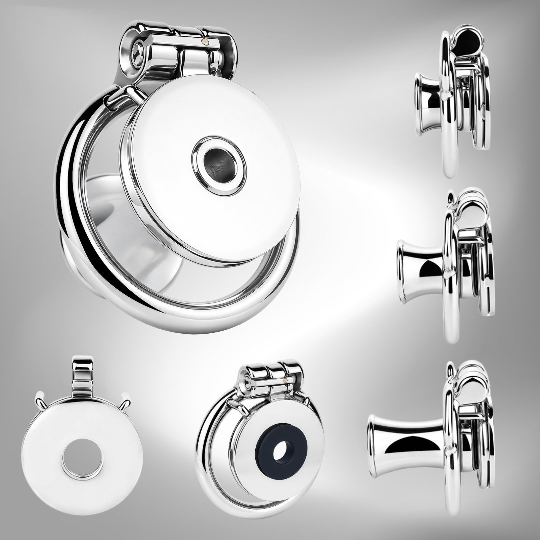 Lisa4533's tweet photo. Small plug or large plug? You decide! Explore the available options and customize your inverted chastity cage. 😈 https://t.co/MZxXyMtaUs