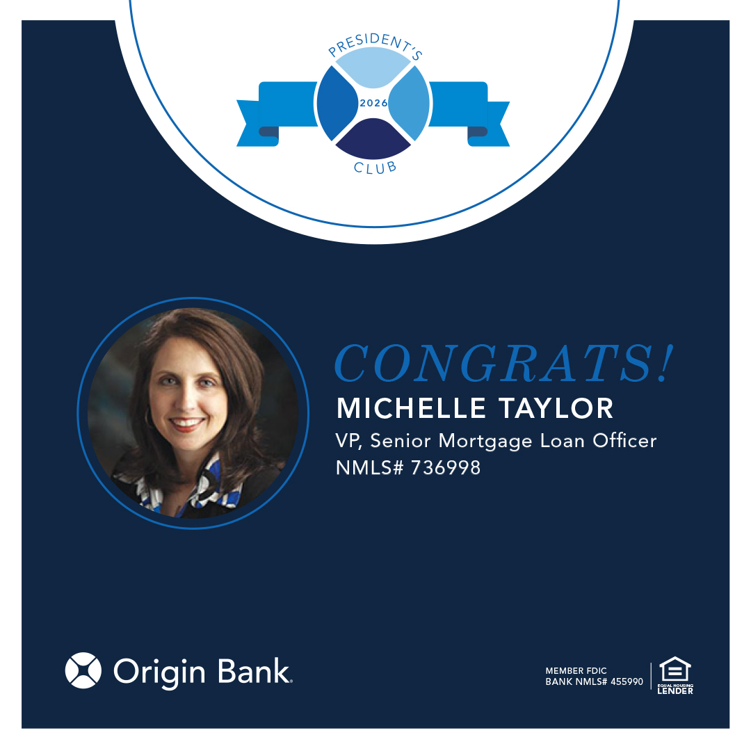 OriginBank's tweet photo. 🏆 Congratulations to Michelle Taylor on earning a spot in the 2026 President’s Club!

Her dedication to helping customers achieve their homeownership goals, paired with an impressive total loan volume, made this recognition well deserved. Way to go, Michelle! 👏 https://t.co/BzQAsDl9Bd