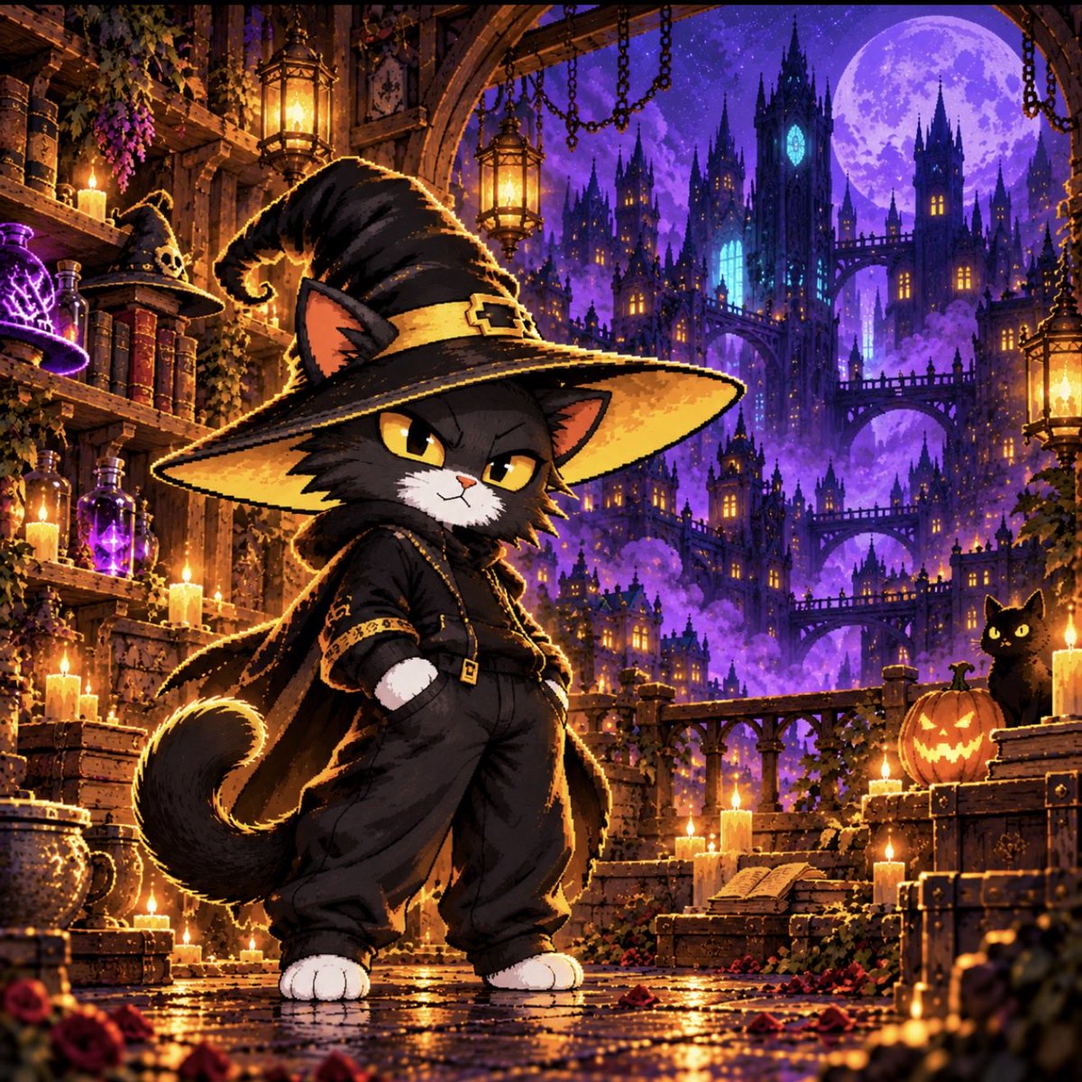 hatsndacats's tweet photo. Halloween looks a little different in daCAT’s world. 😼🎃

Golden eyes, haunted streets, and a whole cast dressed for the occasion.

Which daCAT gets your vote? 🦇👻🎃🧪 https://t.co/J1XDFyONGr