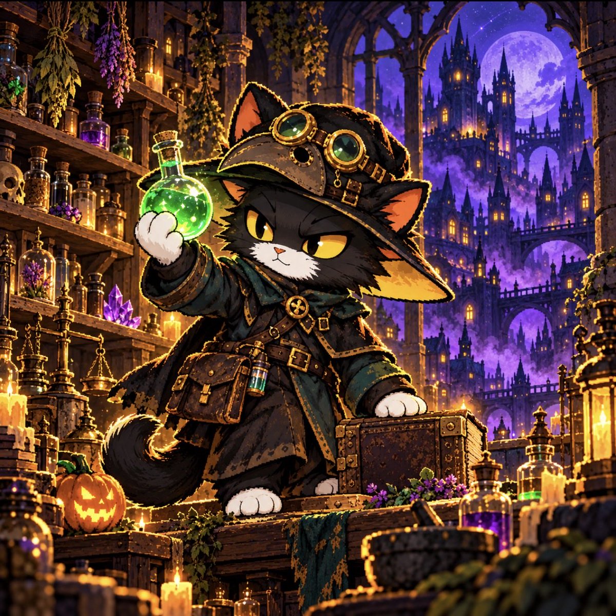 hatsndacats's tweet photo. Halloween looks a little different in daCAT’s world. 😼🎃

Golden eyes, haunted streets, and a whole cast dressed for the occasion.

Which daCAT gets your vote? 🦇👻🎃🧪 https://t.co/J1XDFyONGr