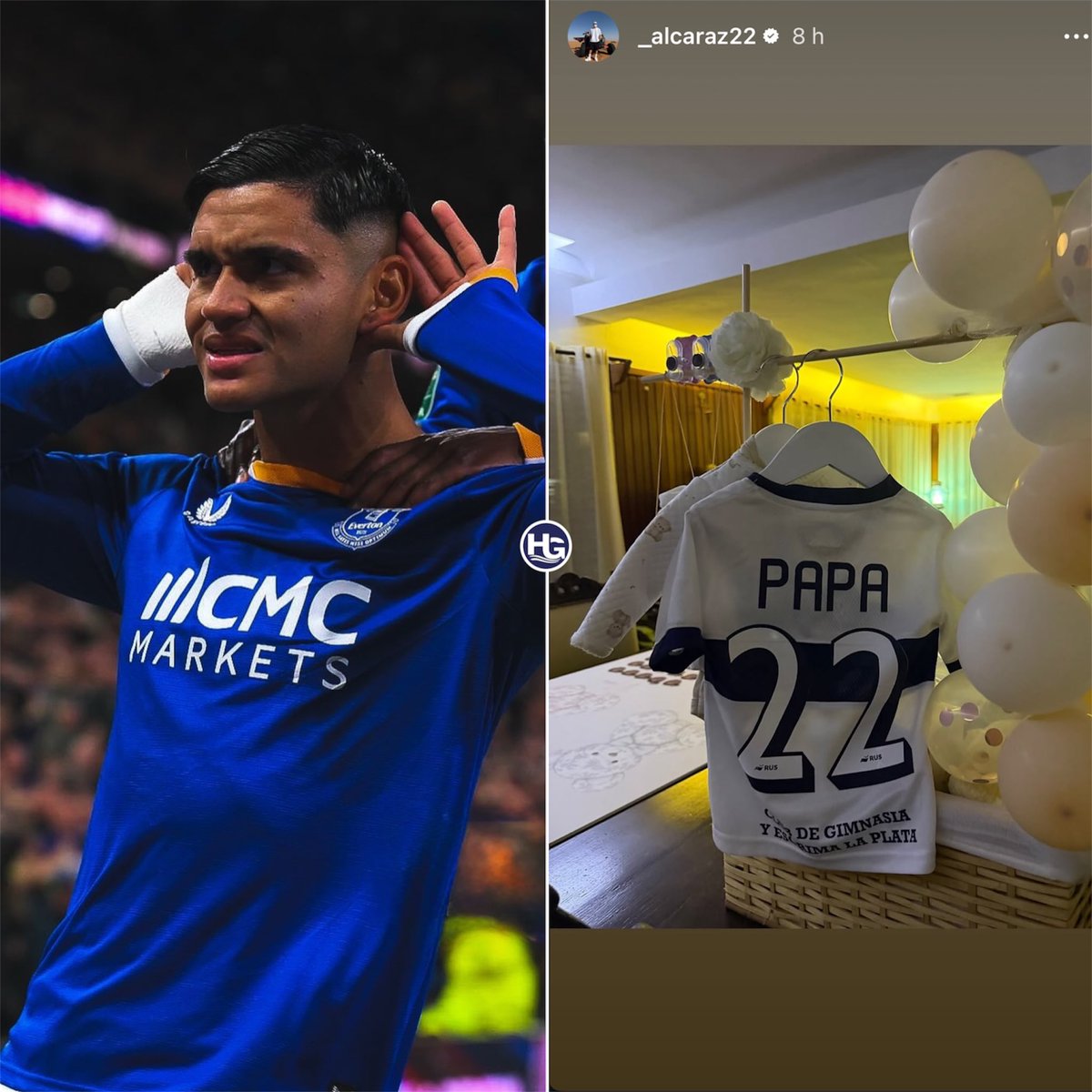 hablagimnasia's tweet photo. #GELP | La historia de Charly alcaraz en Instagram.

El jugador del Everton anunció que va ser papá por primera vez. 🐺💙 https://t.co/grHqN2i0NU