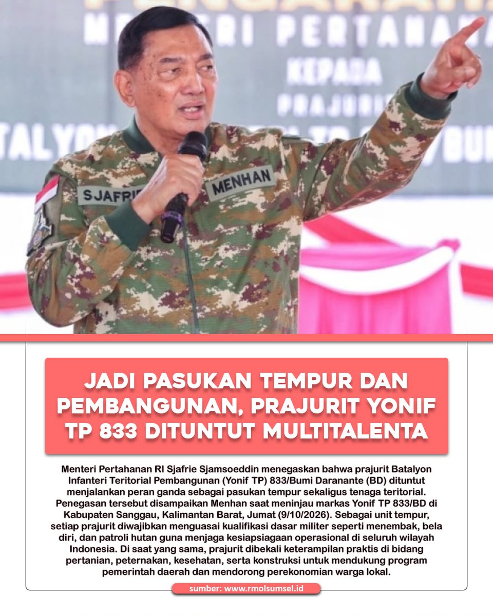 p3mohon's tweet photo. Prajurit multitalenta benteng negara!🇮🇩 Prajurit Yonif TP 833 dituntut kuasai keahlian tempur sekaligus keterampilan pembangunan daerah. https://t.co/0h0ClIjyai