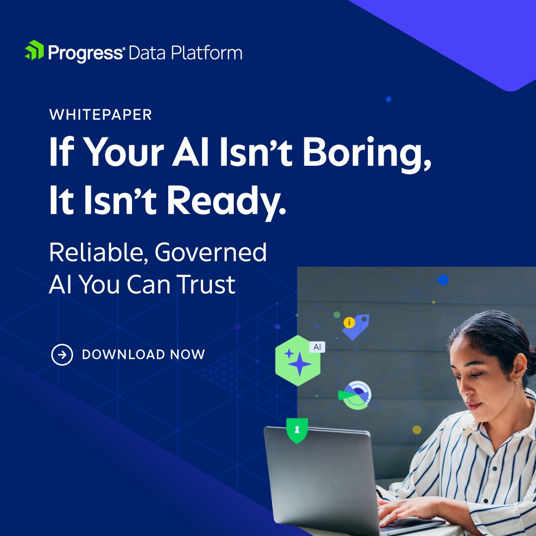 PDataPlatform's tweet photo. Enterprise AI needs more than powerful models. Learn why governance, context and trusted data foundations are critical for building reliable AI. 

Download: https://t.co/3hHWbYYF3W

#ProgressDataPlatform #TrustedAI https://t.co/inGcefi8tv