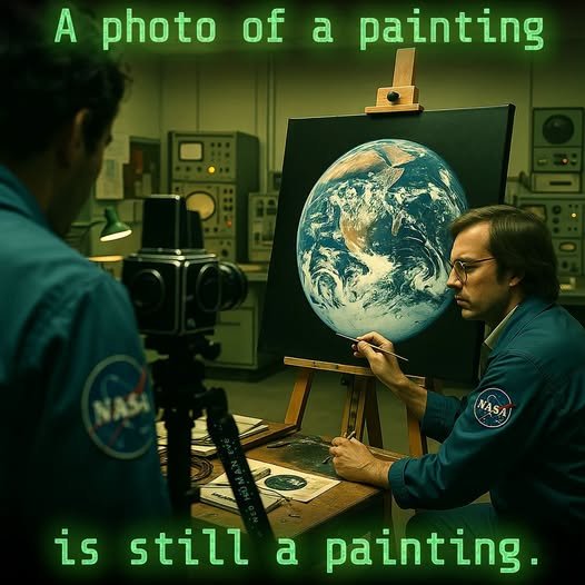 GypsyRose_onX's tweet photo. Just a reminder 🤭 that NASA admits their images are CGI. No proof of globe earth has ever been published. Is that not strange 🤔🤣 https://t.co/PvK5TyKMxg