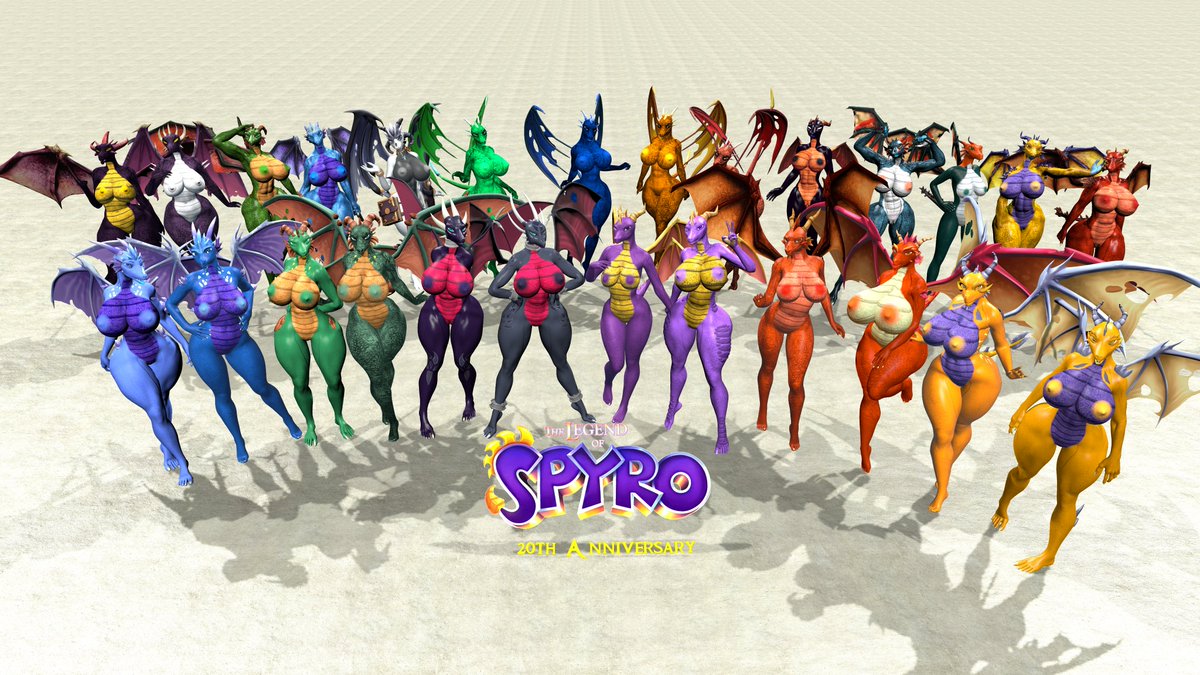 Drachenschuppe_'s tweet photo. Happy #cyndercommunityday #Tlosday #cynderday
#Tlos20thanniversary #tlos20th #TheLegendOfSpyro Day!

Not only is today the day of TLoS, but also my very own birthday!
So I'm happy to show the female versions of my TloS cast I build over the last 6 years!

OC pic follows soon! https://t.co/R4hlDvYRU7