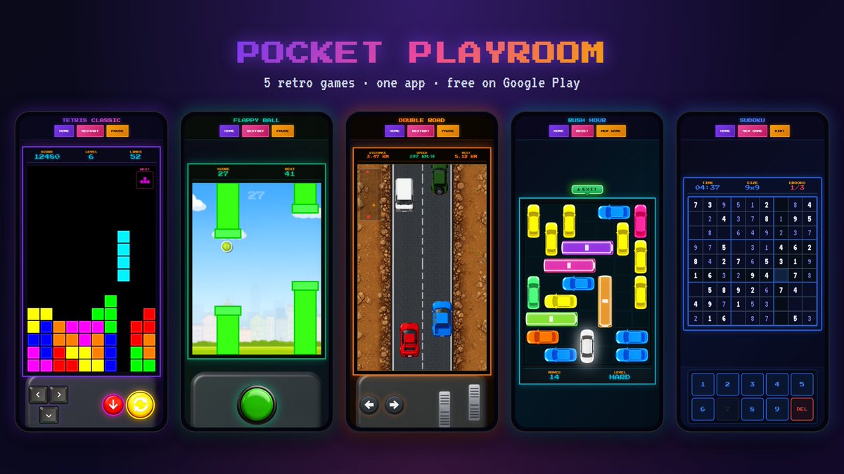 pixcodream's tweet photo. Pocket Playroom

A collection of free arcade-style mini games. 

No complicated stuff. Just pure, simple fun. 

Try it now 👇
https://t.co/L90R0ggM6h

#indiedev #gamedev #indiegame #androidgames #googleplay #arcadegames #mobilegames #indiegamedev #arcade #game #pixcodream https://t.co/n0L65WTMaN