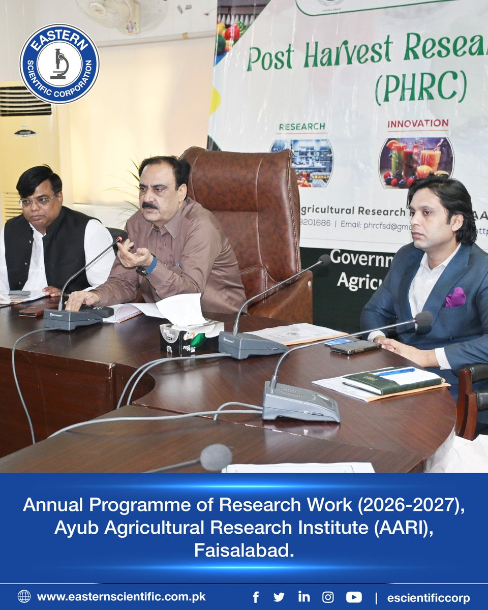 MMuhamadShahbaz's tweet photo. Pleased to participate as a member in AARI’s Annual Research Programme (2026–2027), Faisalabad.

Eastern Group remains committed to advancing agricultural research, food safety, and AgriTech innovation in Pakistan.

#AARI #EasternGroup #FoodSafety https://t.co/ip4ZtUcDs8