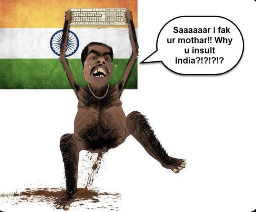 Pooplitical's tweet photo. @Preeyamjit1 @pianhangx you are pajeet. sit the fuck down, cockroach. know your place. https://t.co/qdurCDAISH