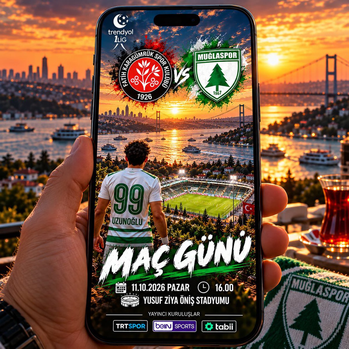 48gencliktd's tweet photo. - MAÇ GÜNÜ -
🆚 Fatih Karagümrük - Muğlaspor 
📅 11.10.2026
🕖 16.00
🏟️ Yusuf Ziya Öniş https://t.co/MqsEhRRdxz