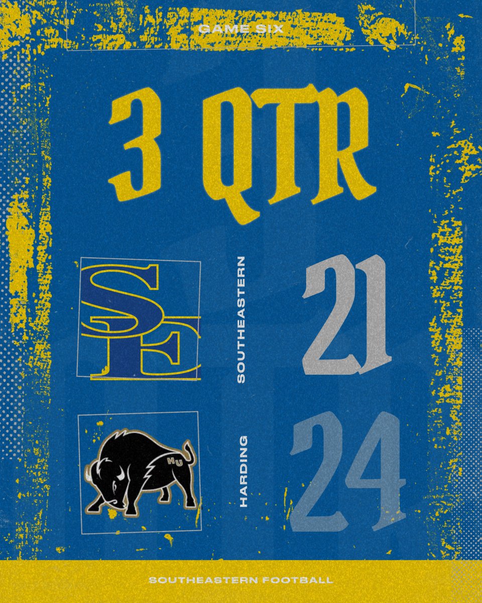 GoSoutheastern's tweet photo. Heading to the fourth...
@SoutheasternFB 
#GoSoutheastern | #TakeCover https://t.co/VZpJoh0K9i