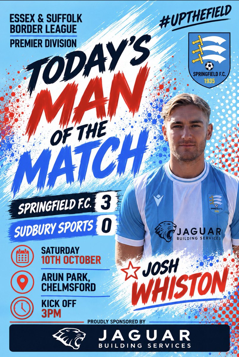 Springfield1935's tweet photo. Congratulations to Josh Whiston on his MOM performance today

Josh’s fine display at the back helped the lads cement a 3-0 win against a very talented Sudbury Sports. 

Well done Whist

#football #upthefield #chelmsfordfootball #essexfootball #grassrootsfootball #grassroots https://t.co/wNG1fXdxIj