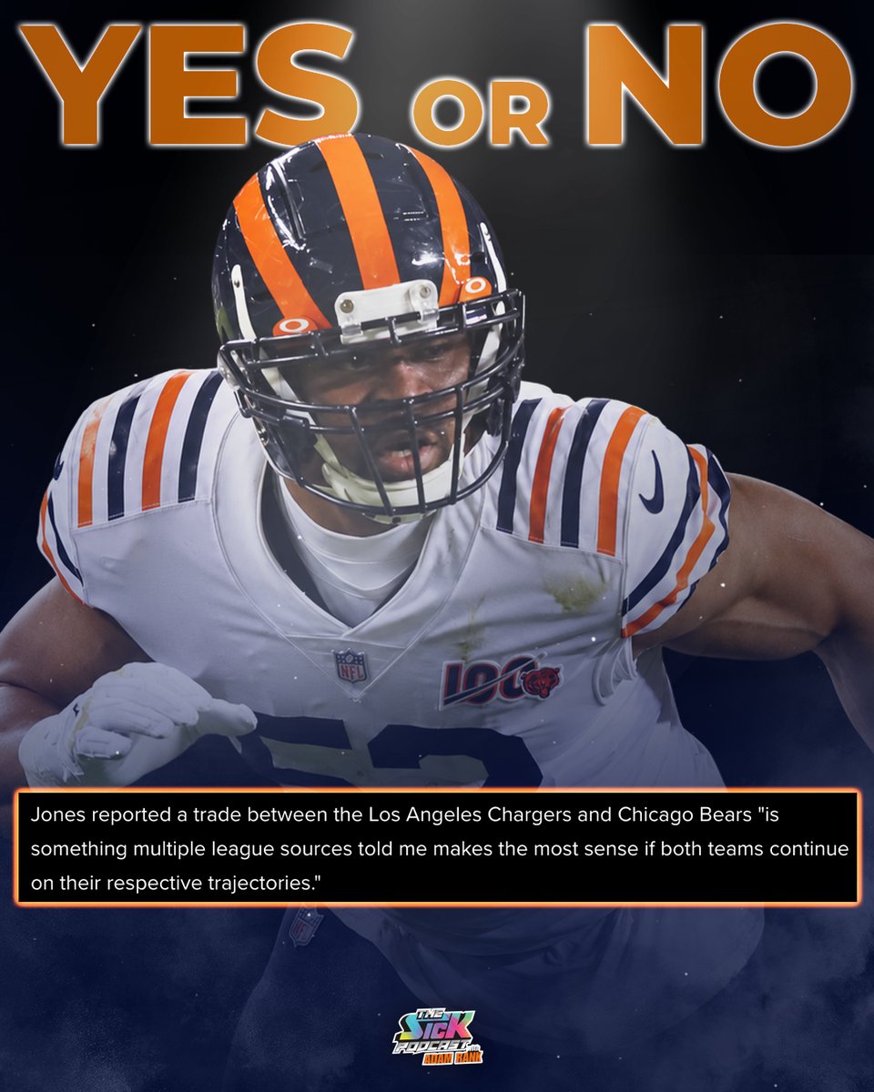 sickpodadamrank's tweet photo. #Bears fans, would you bring Khalil Mack back to bolster the pass rush?

YES or NO? 👇

(via, @jjones9)

#dabears #beardown #thesickpodcast @adamrank https://t.co/cwW4j5Q1jb