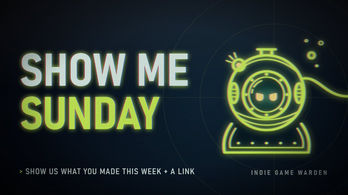 IndieGameWarden's tweet photo. It's #ShowMeSunday.

Show us what you worked on this week, with a link to your game.

The Warden's Top 5 goes up tonight.

#indiedev https://t.co/Zi254zilH5