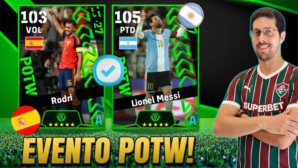 lemefcstreaming's tweet photo. EVENTO do POTW no eFOOTBALL 2027! (AO VIVO) https://t.co/VWoS4Rj93o via @YouTube 

#efootball https://t.co/SyLpJZuWw8