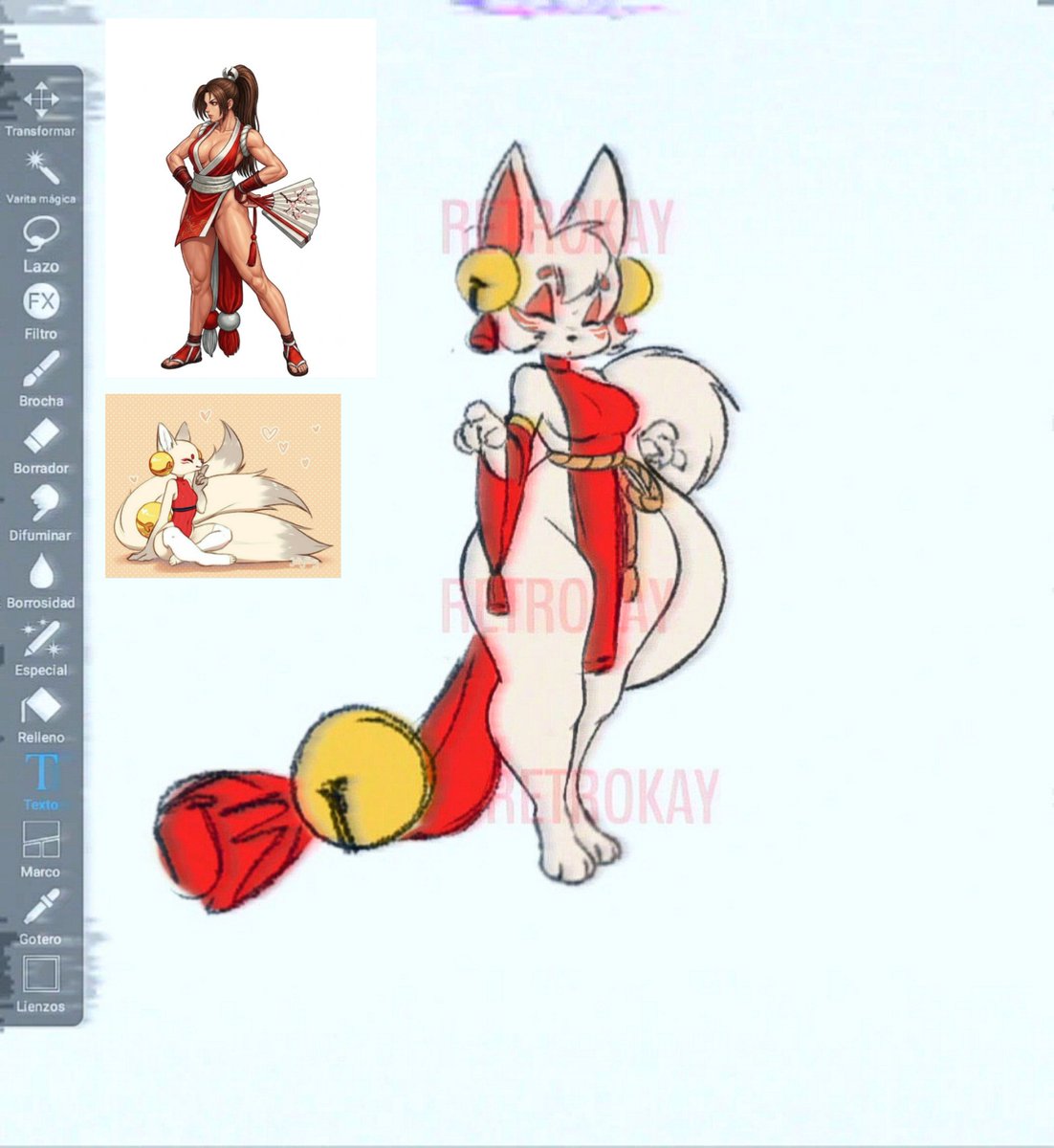 retro_kay21's tweet photo. I'm working on a Kitsune; I've seen they're trendy and wanted to give it a try. I still haven't figured out how to position the tail—she's supposed to be a total diva, so she doesn't let it drag on the ground🤭 https://t.co/gxsXMN16DM