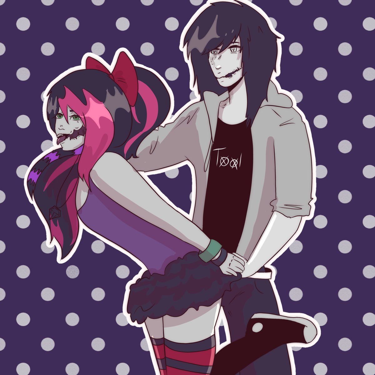 bl00dybowz's tweet photo. Hi guys #creepypasta #ninathekiller #jeffthekiller #ninajeff #creepypastaart https://t.co/ZsZUnkNMAv