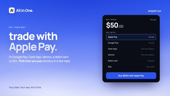 AIOPadSol's tweet photo. Trade with Apple Pay. Or Google Pay. Or Cash App. https://t.co/zK9XYh41Te