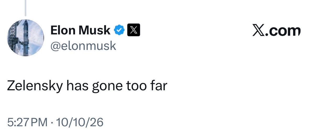 SteveCortes's tweet photo. . @ElonMusk is right.

Zelensky is out of control and ungrateful. https://t.co/Gaa6oMJKNO