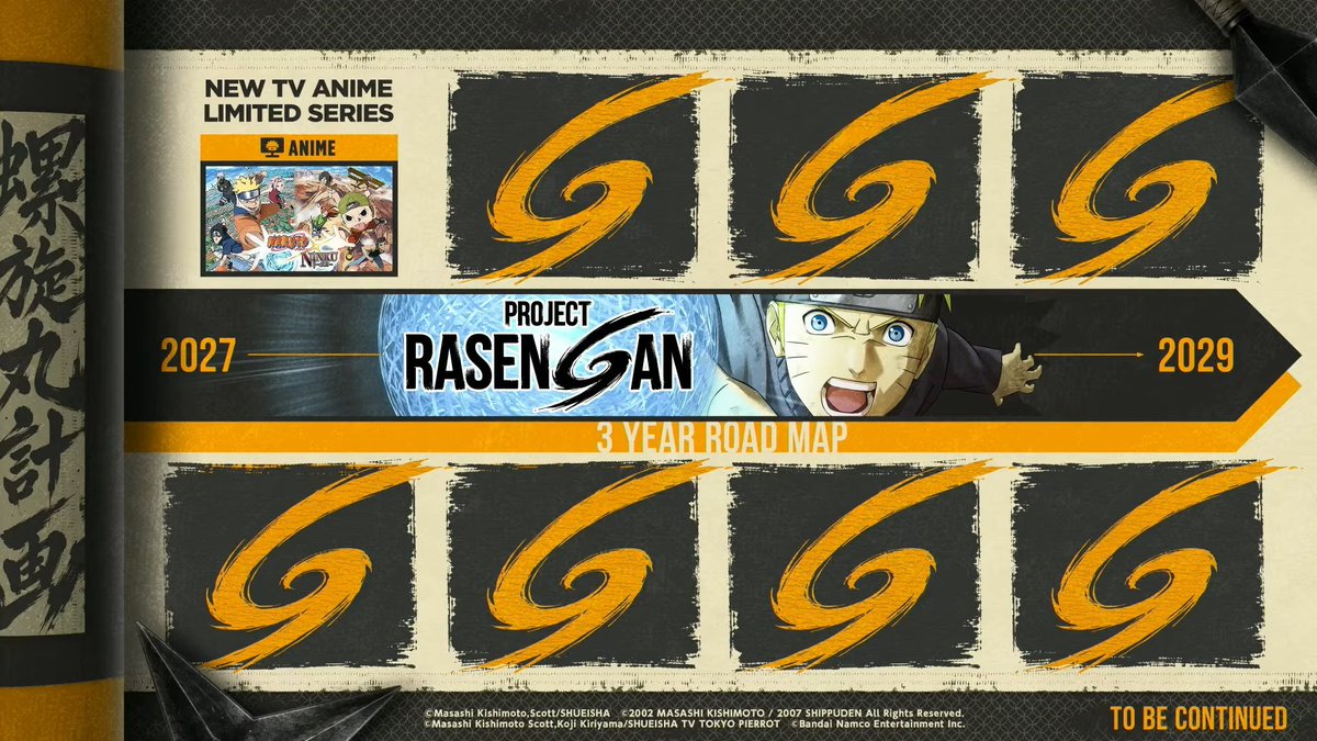 AnimeTherapy's tweet photo. 🚨🚨سيُعلن عن عدة مشاريع جديد تخص سلسلة "NARUTO" بين 2027 و2029 🔥🤔

المشروع الأول: أنمي تعاون بين كل من "NARUTO" و"NINKU"
المشروع الثاني: ؟؟
المشروع الثالث: ؟؟
المشروع الرابع: ؟؟
المشروع الخامس: ؟؟
المشروع السادس: ؟؟
المشروع السابع: ؟؟
المشروع الثامن: ؟؟

#NARUTO https://t.co/Cz0ooM3krM