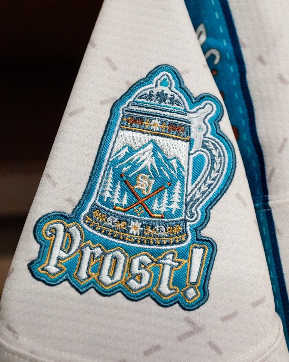 sjbarracuda's tweet photo. Take a closer look at the Bavarian inspired patchwork on our Oktoberfest jerseys!  🔍  Plus, stick around after the game for our live jersey auction! https://t.co/S7iJrAO6R5