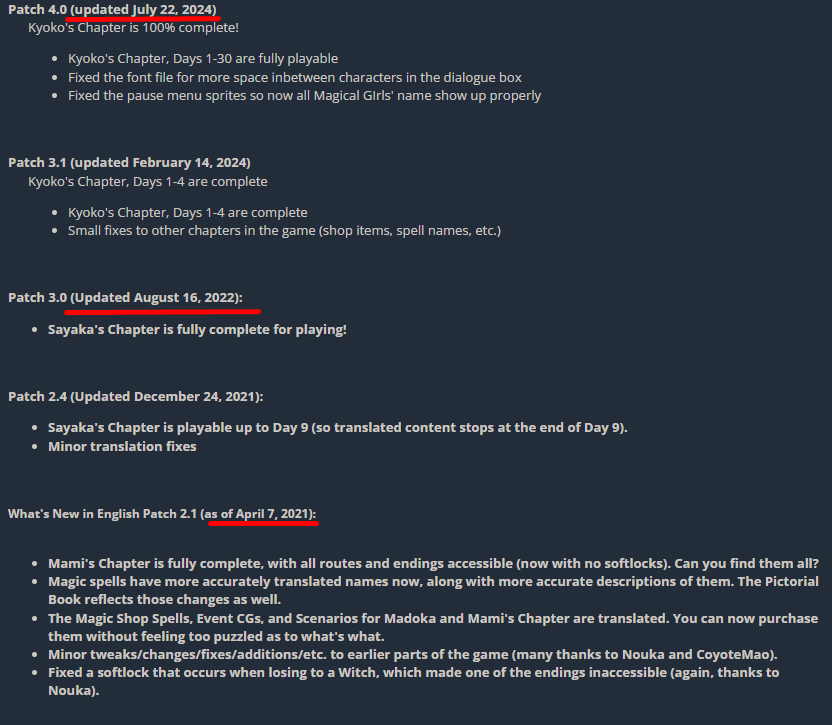 mdhmpilled's tweet photo. people defending that madoka portable translation dont understand that its upsetting because:
1. machine translation and localization are entirely different, and a lack of a disclaimer is deceptive
2. the project isnt even abandoned in the first place there are just big gaps https://t.co/2rR8H3hSyW