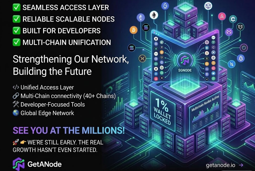 GetaNode_sol's tweet photo. The future of Web3 won’t be built on fragmented infrastructure. 

It will be built on seamless access, reliable nodes, and infrastructure that scales with innovation.

⚡ 40+ chains
🔗 One access layer
🛠️ Built for developers
🌍 Designed for a multichain world
GetANode (solana:AhuPBbDHo2B77qehebV6AzsULve7ghpV41tovqhgpump) is building the infrastructure Web3 needs to move forward.
We're still early. The real growth hasn't even started yet. 👀
#GNODE #Web3
