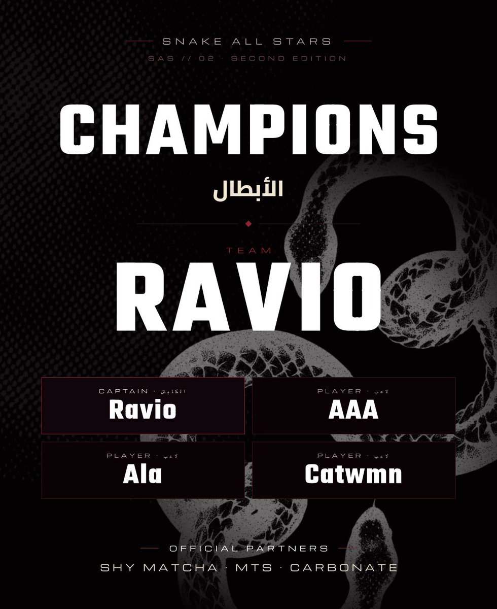 _mmssa_'s tweet photo. الف مبروك فريق رافيو🔥

@xRAVIO 
@iprreu 
@7rtto 
@shootmeback 

مستحقه يا ابطال اشكركم على الاقيام الممتعه والروح التنافسيه🤍

شكرا لكل الفرق المشاركه واستمتعنا بتواجدكم في البطوله والجاي اعظم⏳ https://t.co/8M4peClKvU