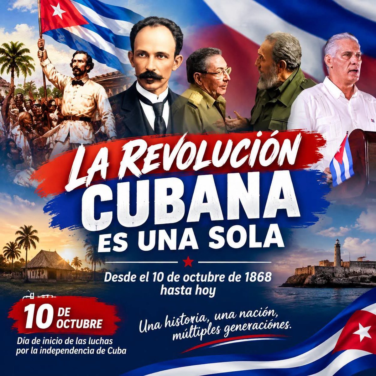 SFerreyan's tweet photo. Una sola Revolución desde el 10 de Octubre de 1968, hasta hoy.
#Cuba 🇨🇺 Vencerá https://t.co/H82WUaNRBf