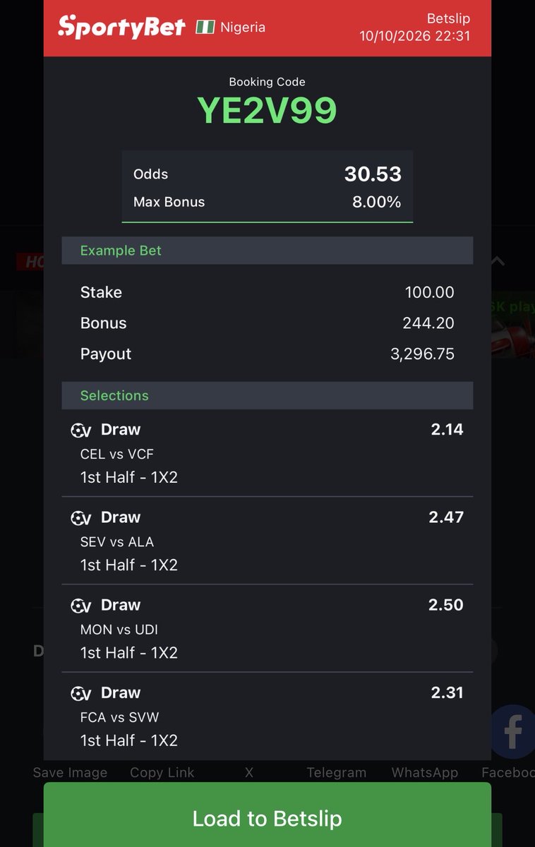 200billiongame's tweet photo. YE2V99 30 odds VFootball⚽️⚽️ https://t.co/y1DwZfUbWz