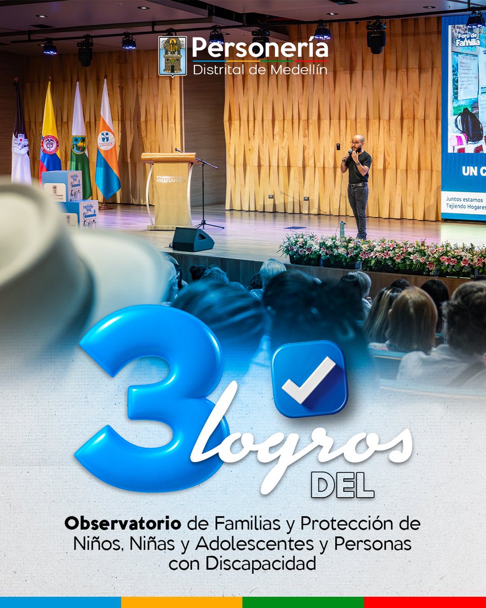 personeriamed's tweet photo. 👉🏼 Conoce 3 de los principales logros de nuestro Observatorio de Familias y Protección de Niños, Niñas y Adolescentes y Personas con Discapacidad.

Trabajamos por la protección integral de los derechos, el fortalecimiento de las familias y la construcción de una Medellín más inclusiva y con oportunidades para todos.

#PersoneríaParaTodos 🩵