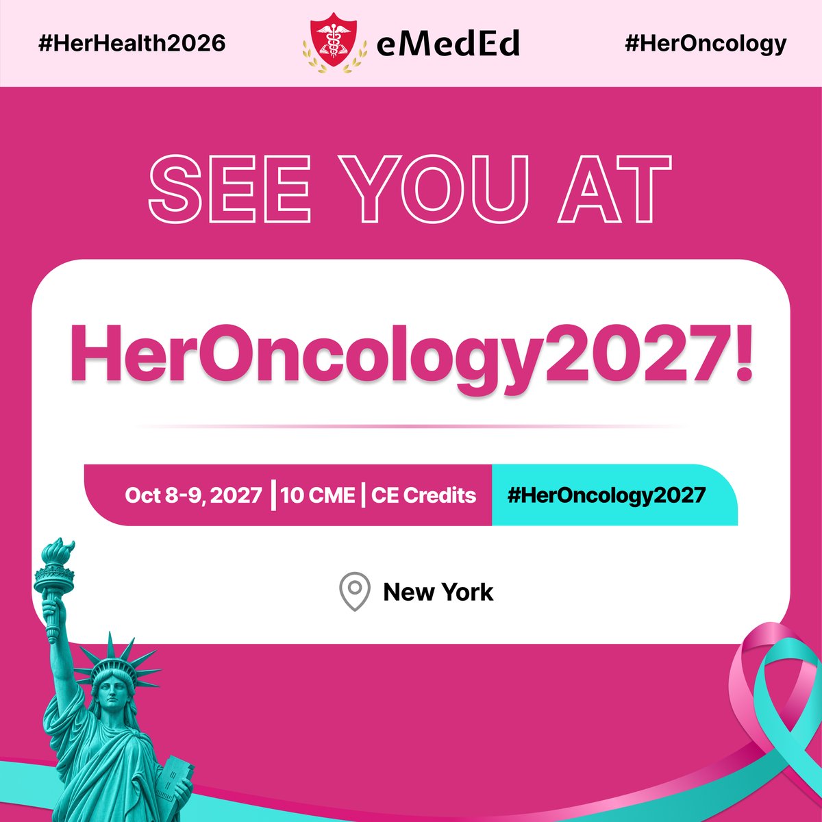 eMedEvents's tweet photo. Two days of insight, dialogue, and discovery, from emerging therapies and biomarkers to immunotherapy, AI, and translating evidence into practice.

To every speaker, exhibitor, and attendee: thank you for being part of the conversations that will continue long after the conference ends.

#HerHealth2026 may be over but its impact continues with #HerOncology2027. 

#eMedEvents #eMedEd #WomensOncology #GynecologicOncology #Oncology #CME