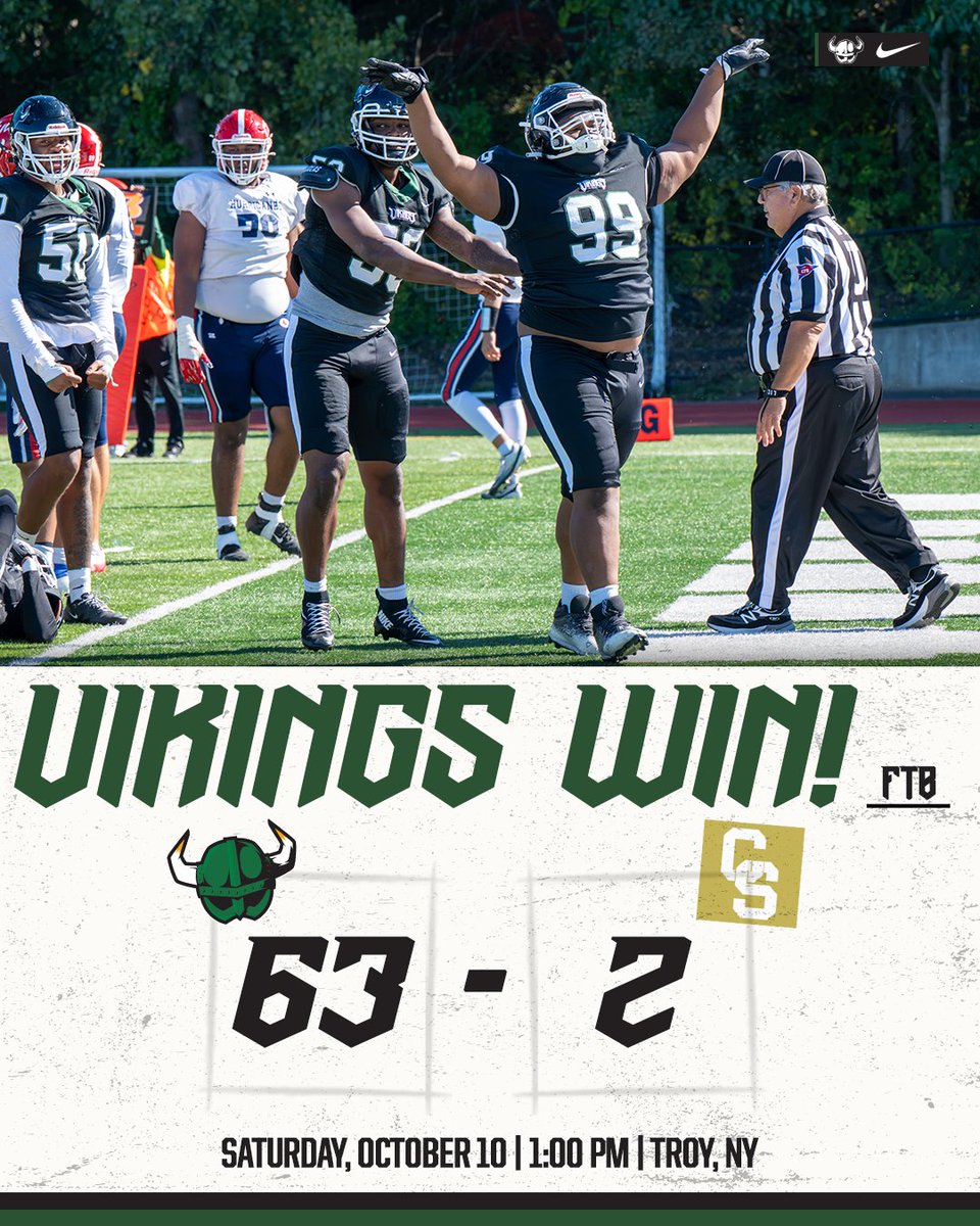 HVCCVIKINGS's tweet photo. 63-2 Vikings. 🔥🏈

Most points since 2015. 597 yards of offense. 7 INTs. Samuel Lofaro went 9-for-9 on PATs to tie the record for most PATs in a game.

The storm is stirring in the Valley 🌪️

📰 https://t.co/jzEOFjey2P

#hvccvikings x #GoVikings x #NJCAAFootball https://t.co/kfEDc7qxWH