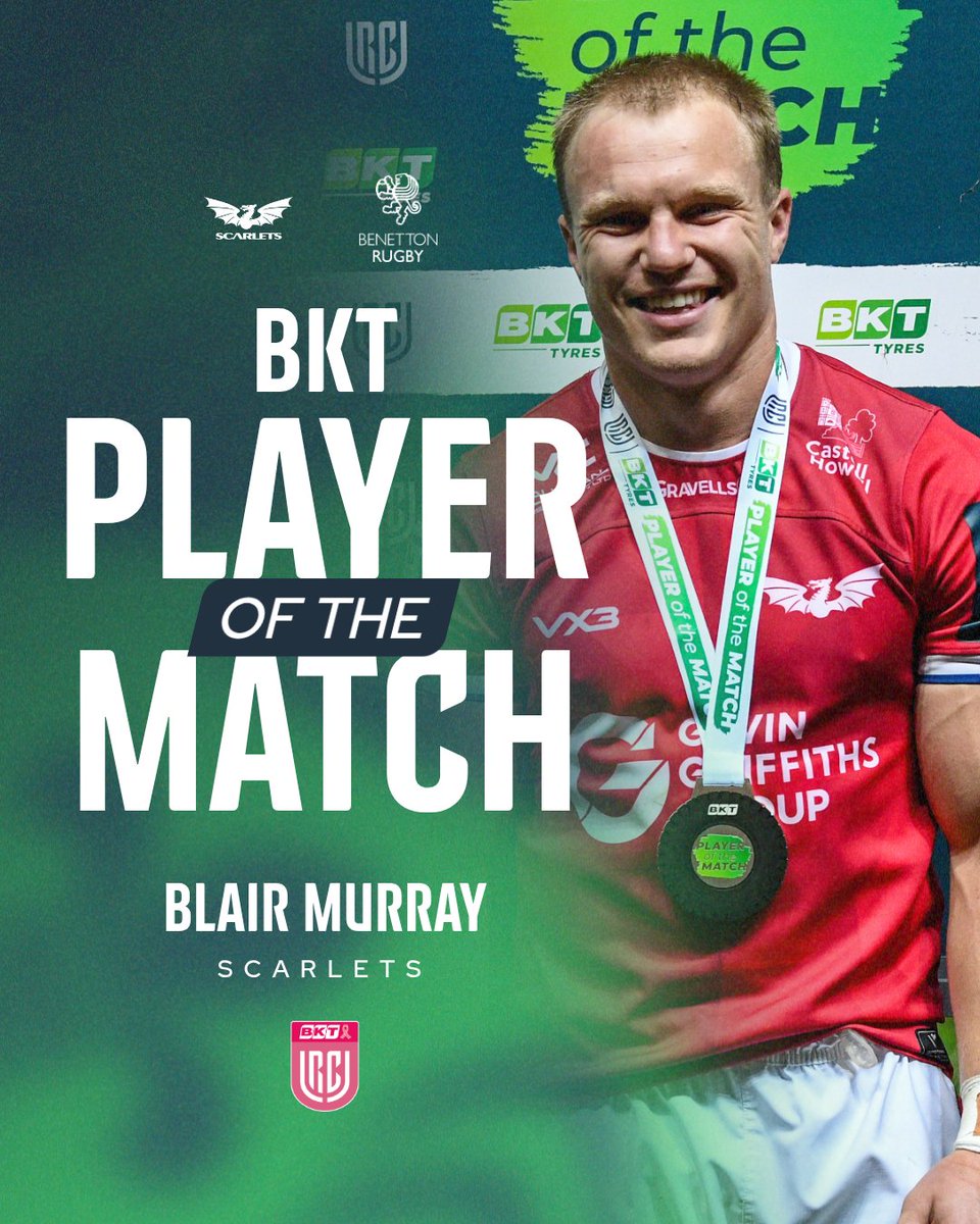 URCOfficial's tweet photo. @Munsterrugby ⭐ Your BKT Player of the Match ⭐
🥇 Blair Murray | @scarlets_rugby
#BKTPOTM #URC | #SCAvBEN https://t.co/OYYOL7jVi9