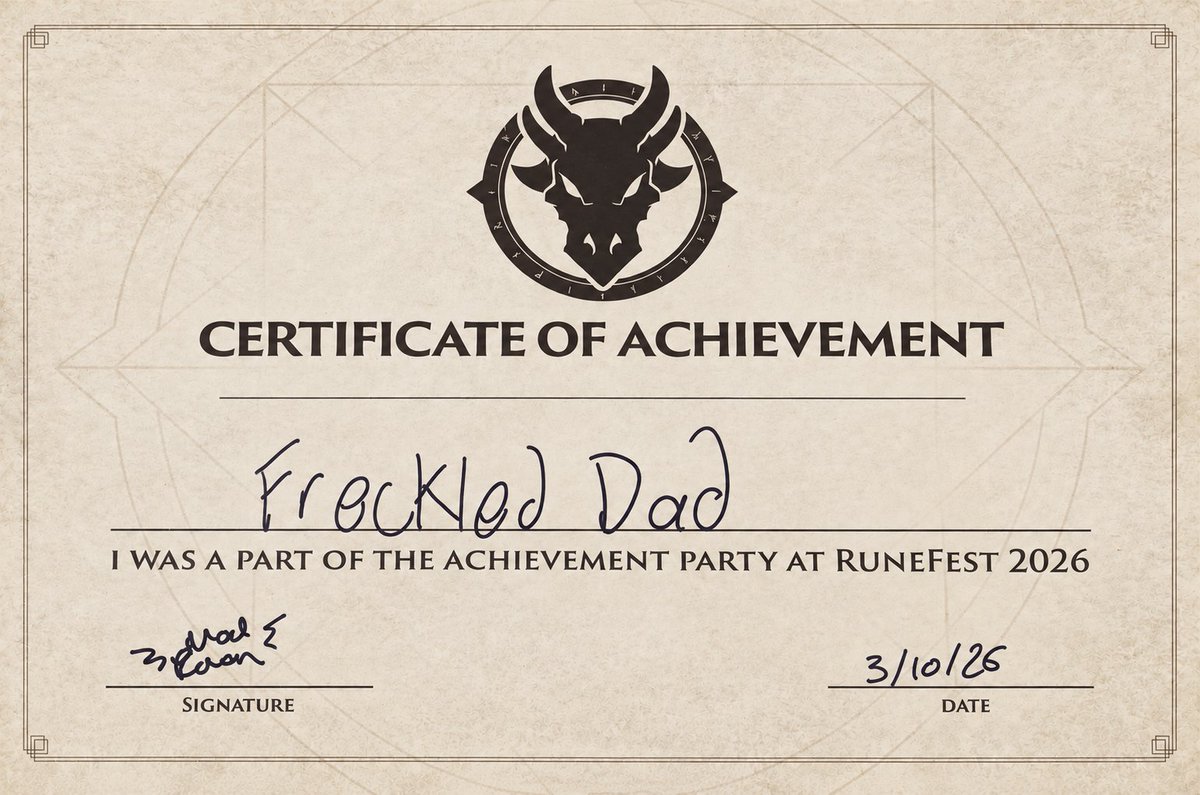 Freckled_Dad's tweet photo. Got two 200m's at @RuneFest done by the goat @JagexPheasant. It was great to meet &amp; hangout with you. Thanks for everything you do at jagex! https://t.co/Qj9Xp7HkmN