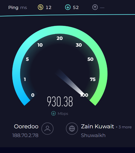 5Galaga's tweet photo. @TheIndexMint My internet speed in Kuwait🇰🇼 https://t.co/sagehd1KYV