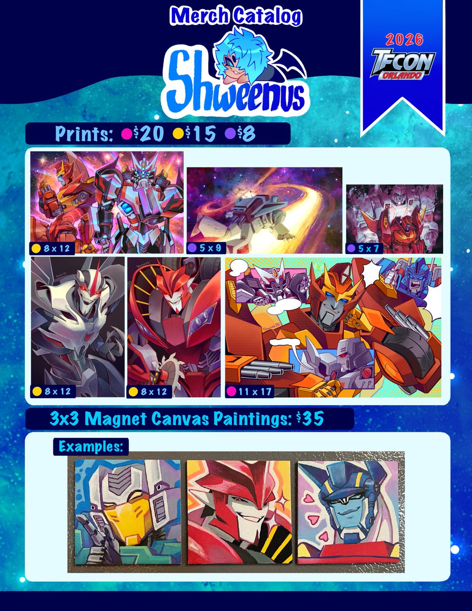 Shweenus's tweet photo. my catalog for #tfconOrlando 💙 https://t.co/NOYBo2ZVxm