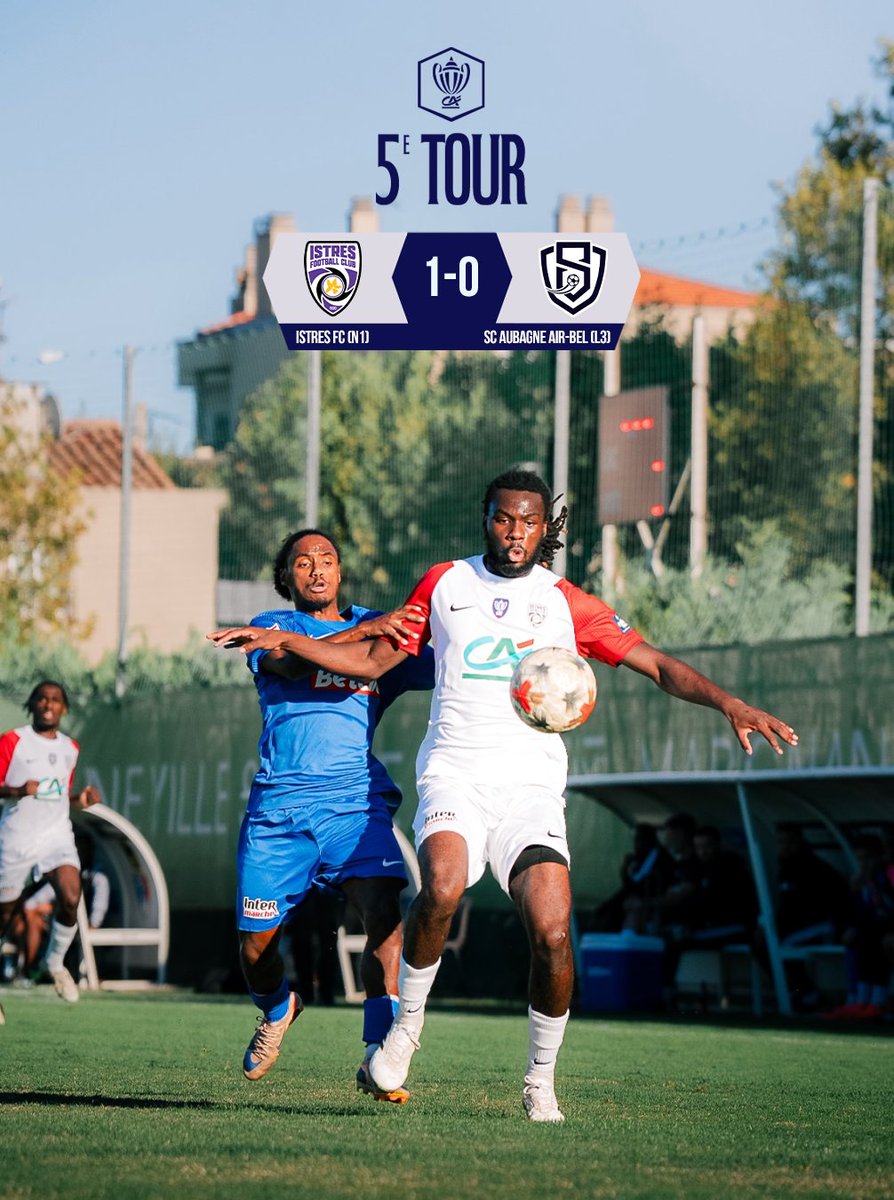 coupedefranceCA's tweet photo. 😮 La surprise de la journée nous vient d'Istres qui élimine Aubagne, seul club de Ligue 3 Betclic qui ne passe pas le 5e tour pour le moment ❌ https://t.co/IIcDww7z5B
