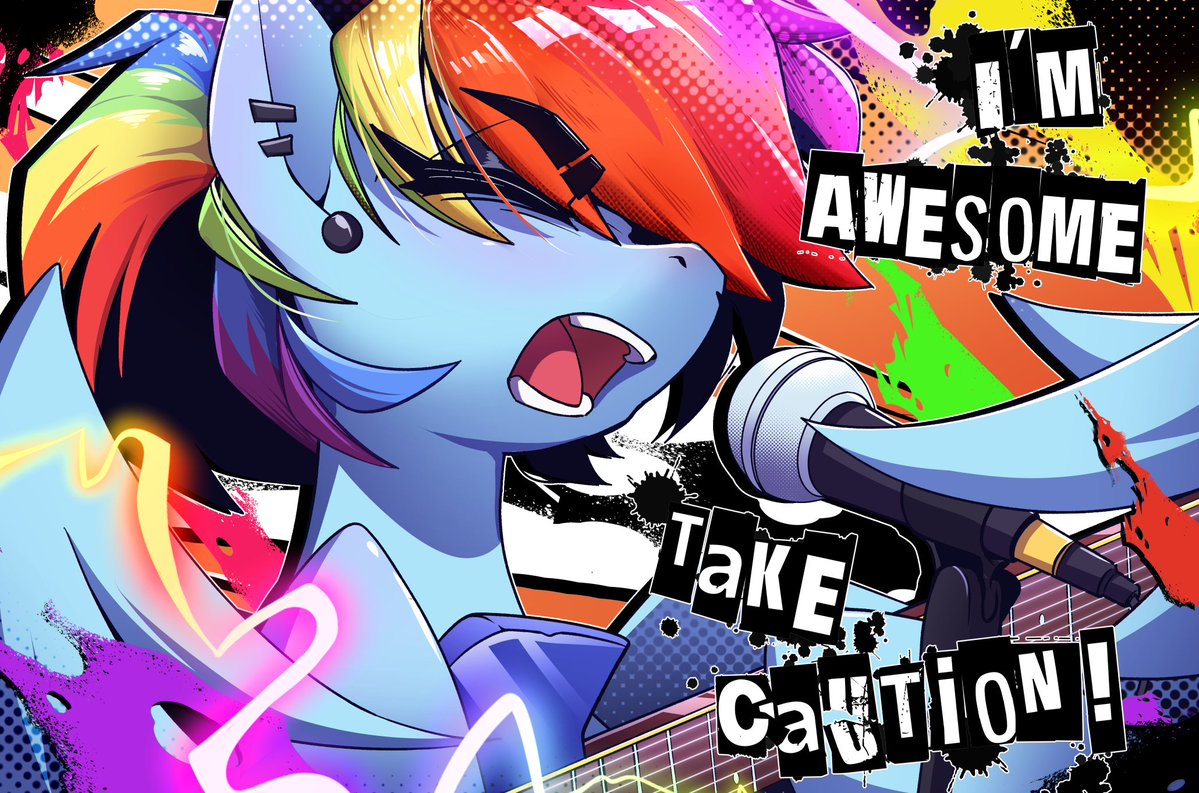 LorniX_Art's tweet photo. I didn't like the g6 rd song, so I drew her singing something at least 20% cooler

Font is called hit me punk btw ovo
It's so freaking cool!

#rainbowdash #mylittlepony https://t.co/A0AmHRwWAn