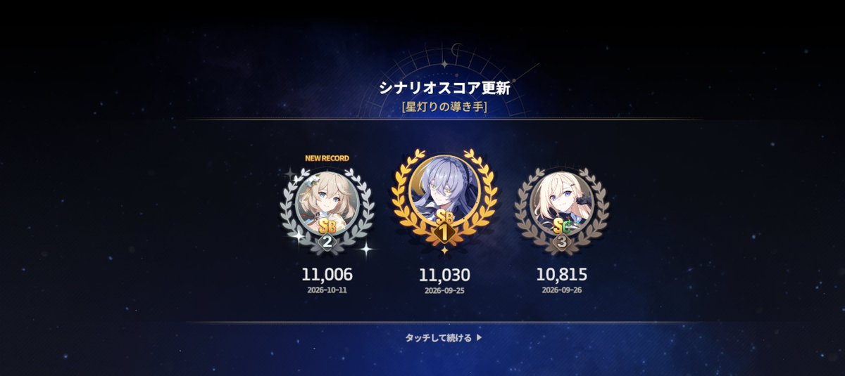 EXE78060839's tweet photo. 昨日の星の旅育成…
11000点超えスコアでて満足でしたー！(失敗1ありは痛いけど
#スターセイヴァー https://t.co/r54X459QnT