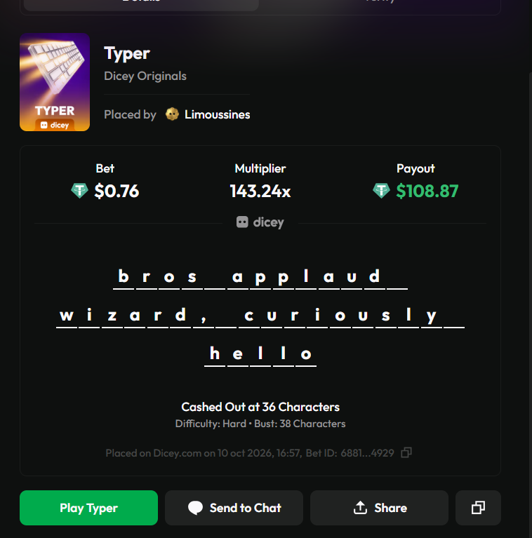 limousinness's tweet photo. @DiceyHQ #PlayTYPER https://t.co/2cd0cZFblG