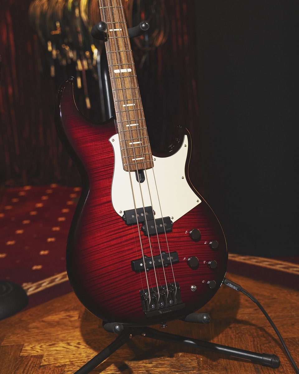 guitarcenter's tweet photo. Redefine your tone with the @YamahaGuitars limited-edition BB734AFM bass in Dark Red Rust, available only at Guitar Center. Claim this low-end powerhouse for yourself and bring the thunder: https://t.co/3XSMiIXYIr https://t.co/tZGDEOK8pK